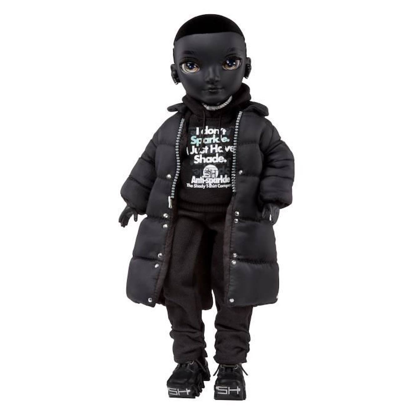 Rainbow High S3 Shadow High - Poupée 27 cm Rex Mcqueen (Noir) - 1 tenue +  accessoires et support pour poupée