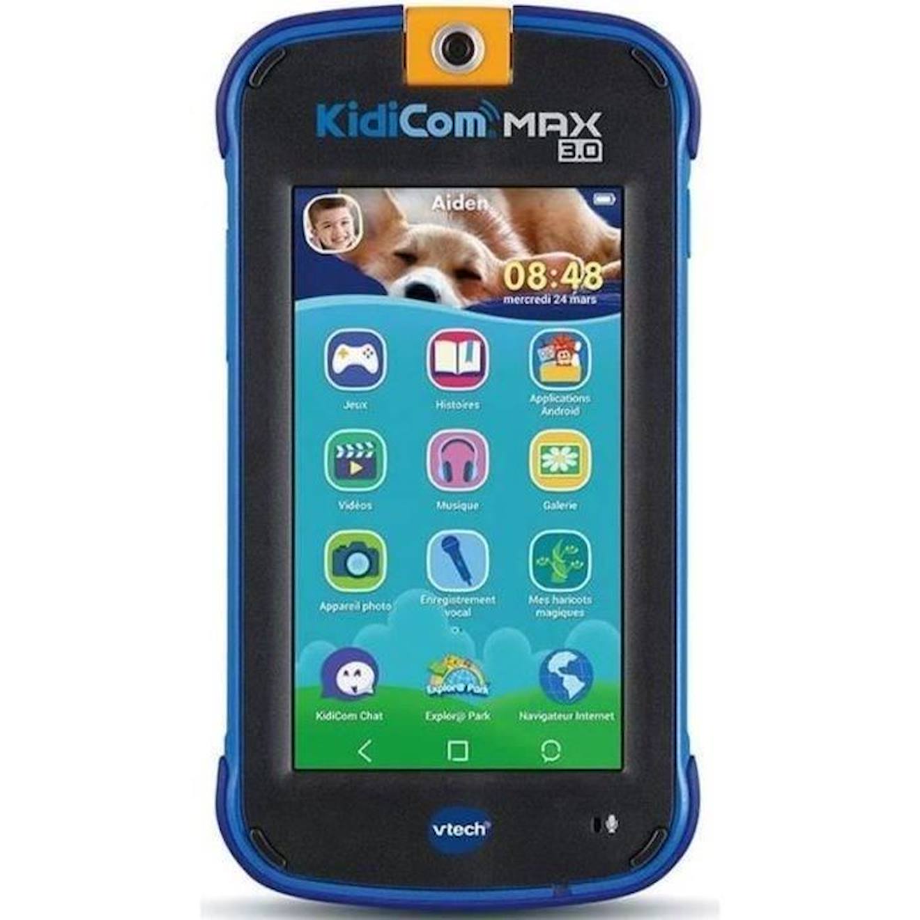 Vtech - Kidicom Max 3.0 - Portable Enfant Performant - 16 Applications/jeux - 8 Go - Bleu Bleu