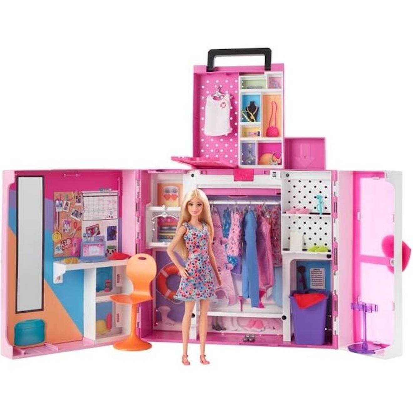 Barbie - Barbie Et Son Mega Dressing - Poupée - 3 Ans Et + Rose