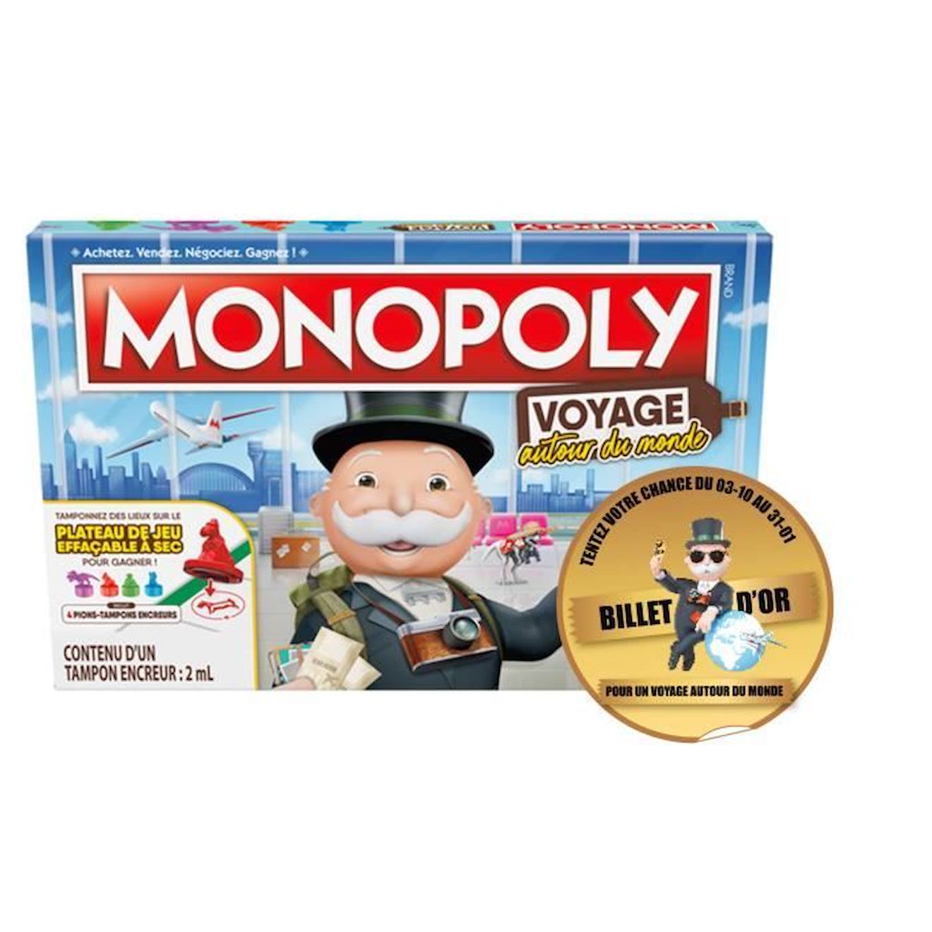Jeu de société gestion de ressources - Monopoly de voyage - 8 ans + - Label  Emmaüs