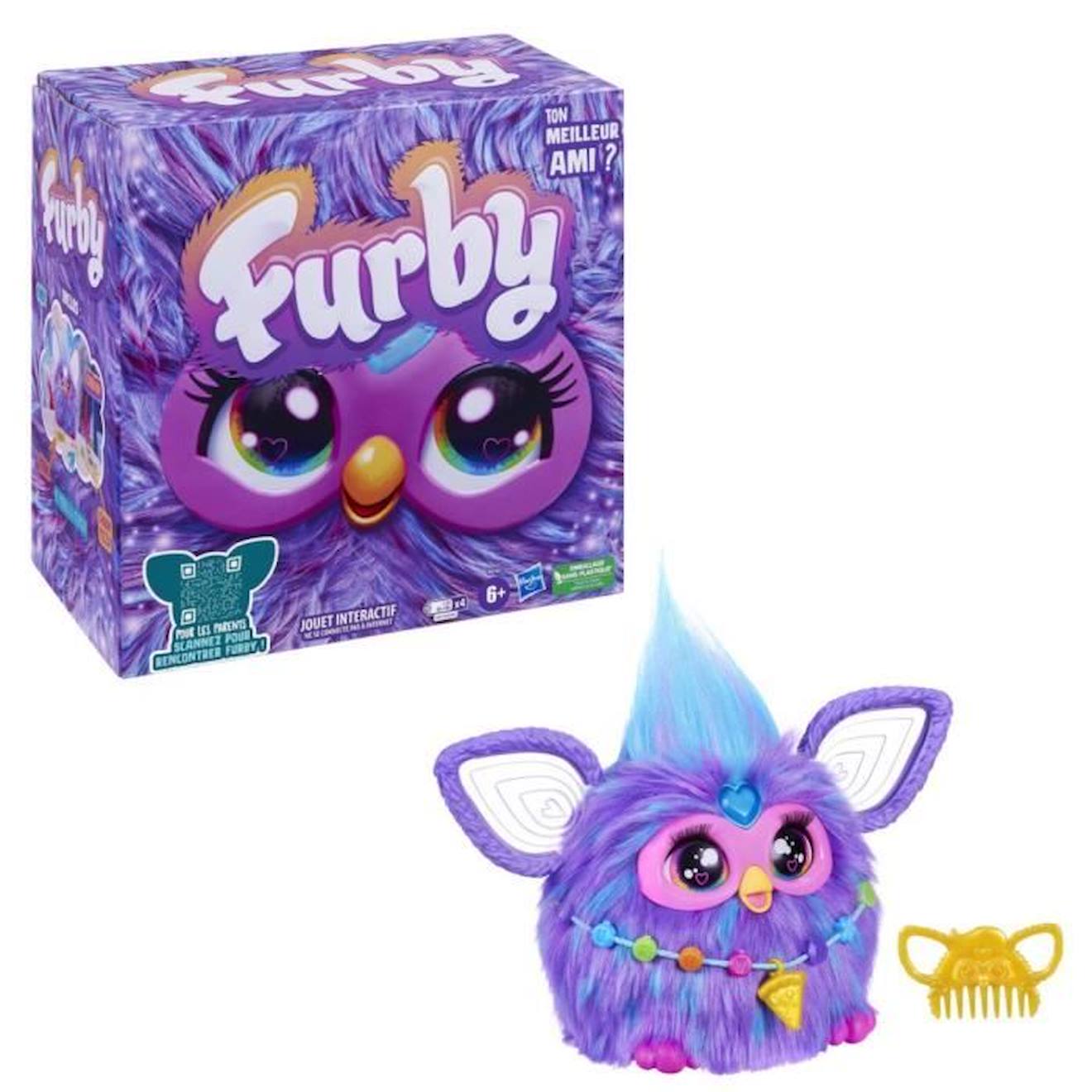 Furby Boom multicolore Sonore Yeux Lumineux Peluche Interactive Parlant fr  Hasbro