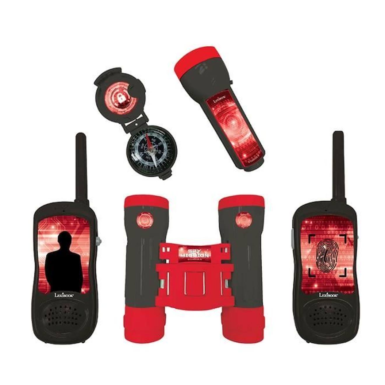 Kit Complet D’espion Avec Talkie-walkies Portée 120m Noir
