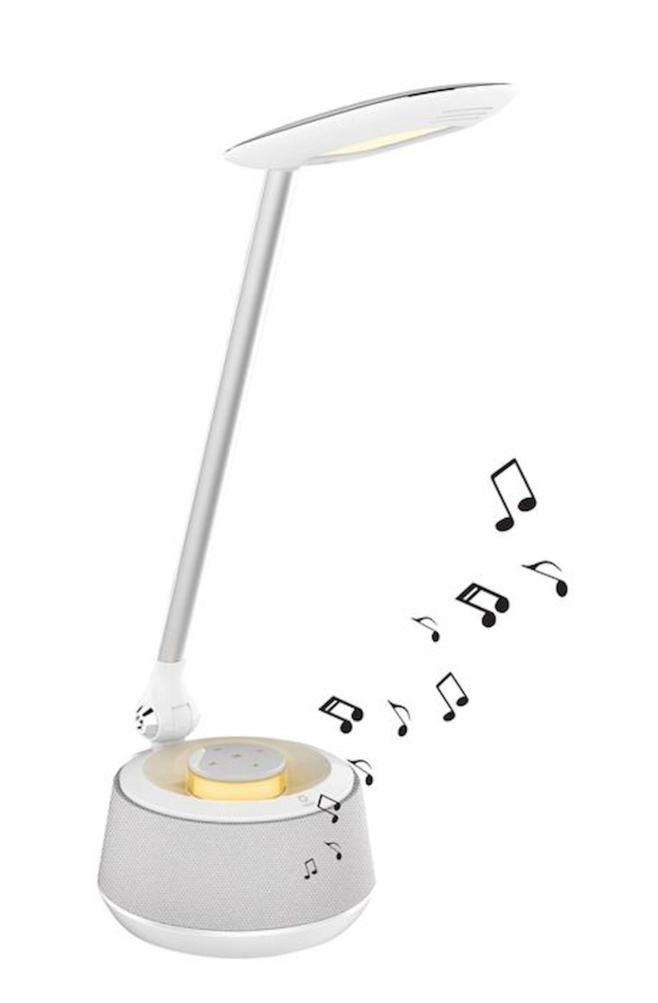 Lampe De Bureau Avec Lumières Led Et Enceinte Bluetooth® Blanc