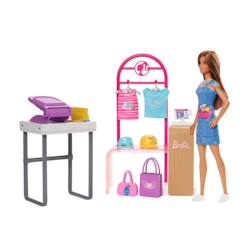 Jouet-Barbie - Coffret Barbie Boutique Création - Poupée Mannequin - 5 ans et + - BARBIE - HKT78 - POUPEE MANNEQUIN BARBIE