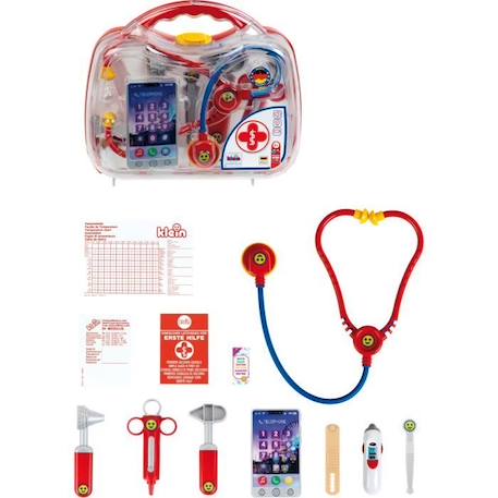 Mallette docteur avec smartphone et thermomètre électroniques - KLEIN - 4368 - Mixte - 3 ans - Rouge ROUGE 3 - vertbaudet enfant 