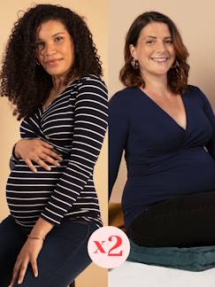 Vêtements de grossesse-Pack 2 tops grossesse Eco-responsable Fiona Ls ENVIE DE FRAISE