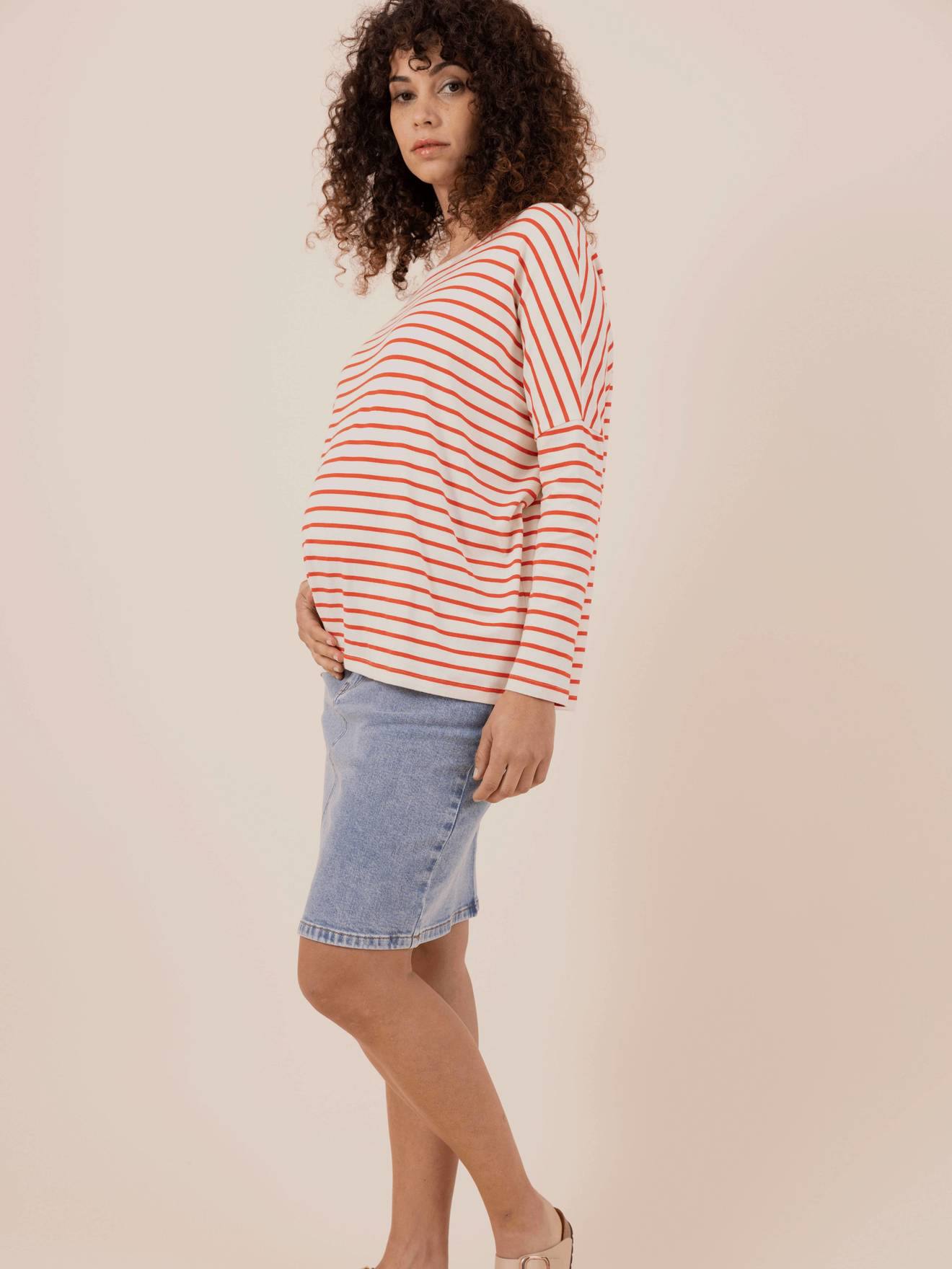 Jupe en jean de grossesse June denim stone