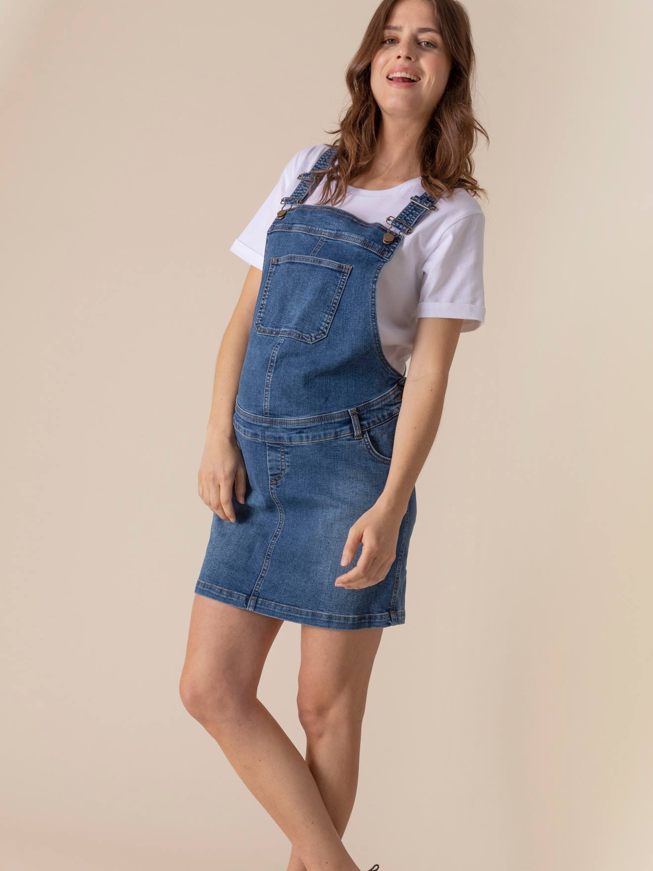 Robe en jean salopette grossesse ENVIE DE FRAISE stone