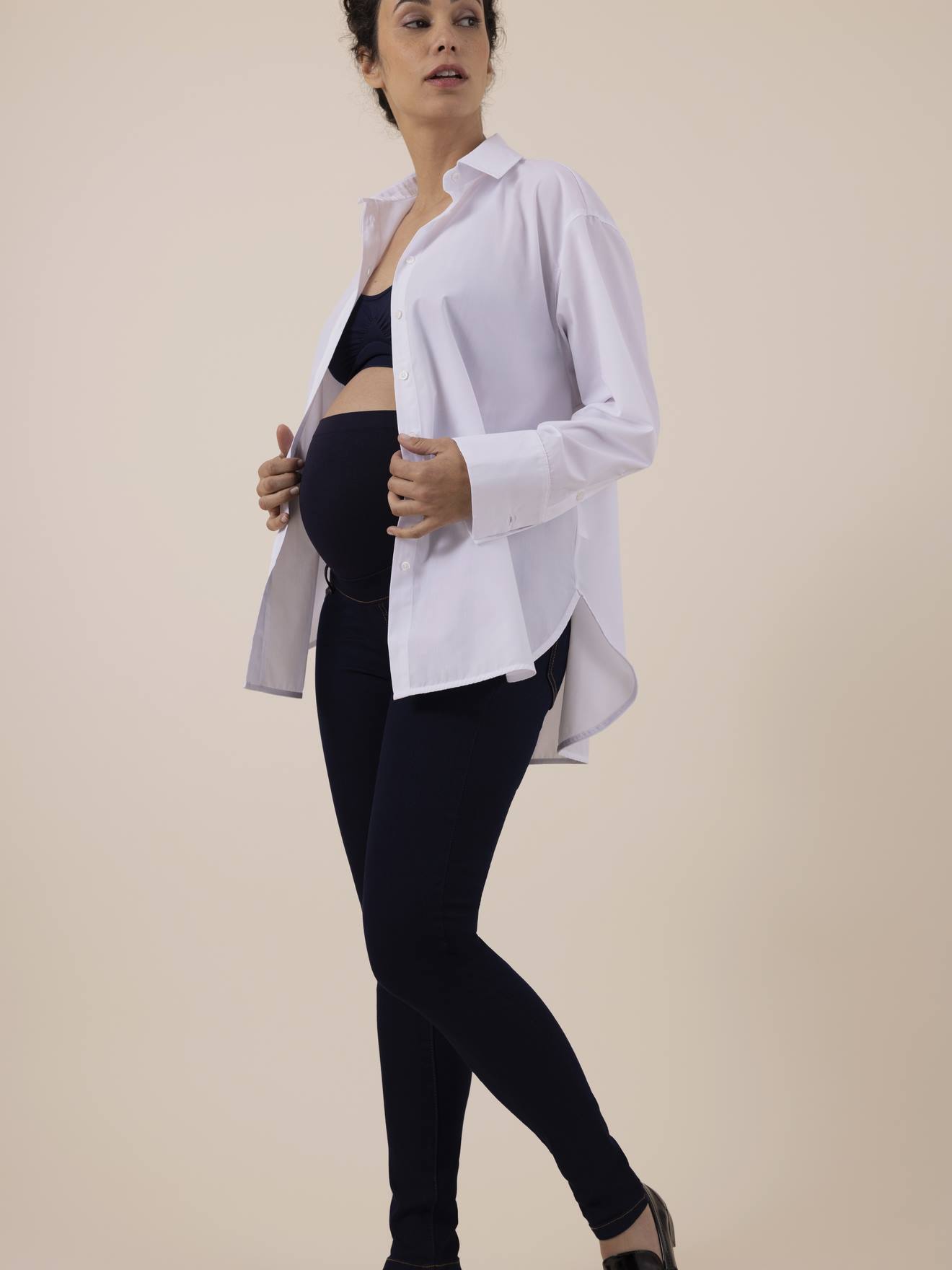 Jean grossesse slim bandeau sans coutures Clint bleu jean