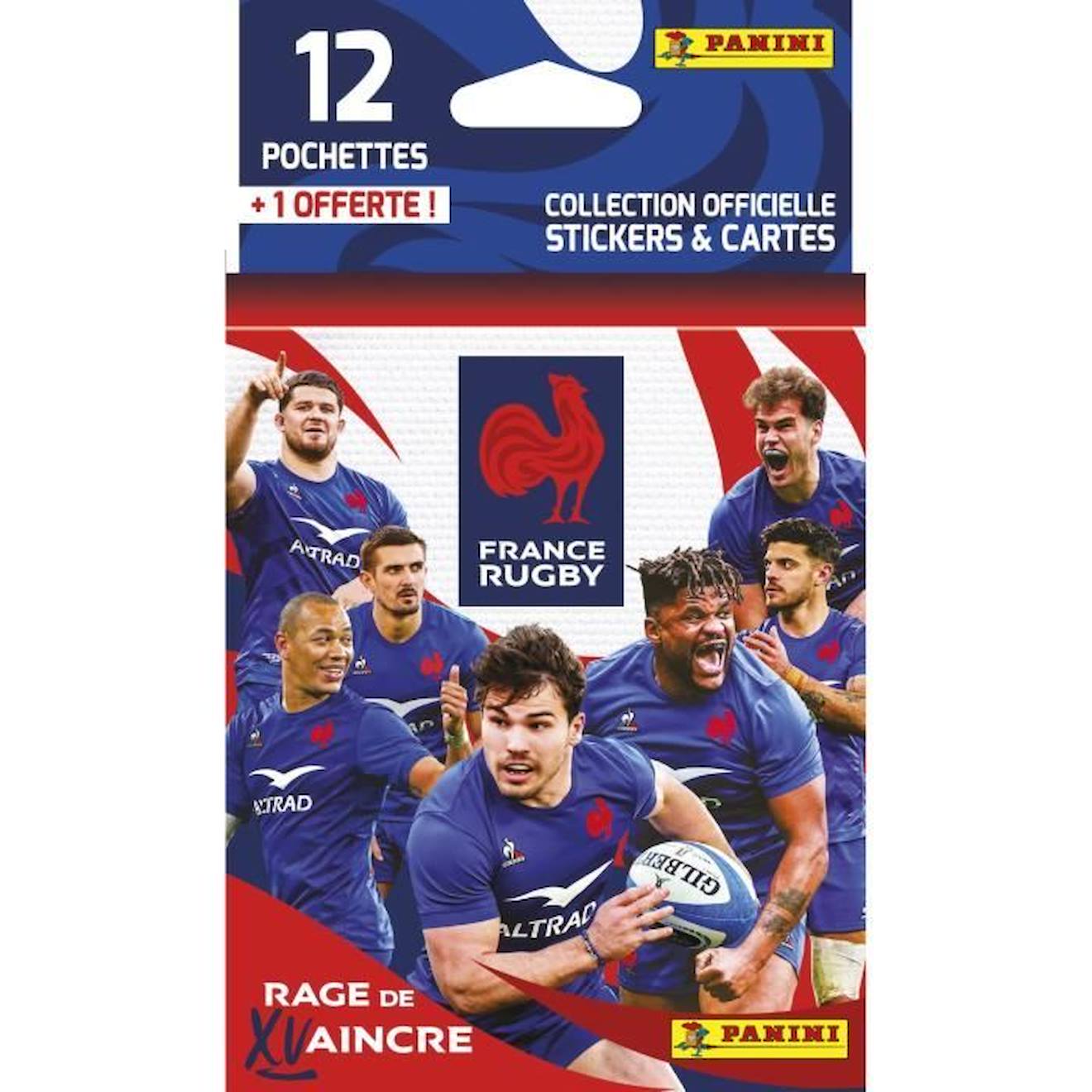 Panini - Collection Officielle De Stickers Et De Cartes Rugby Edf - Blister 12+1 Pochettes Panini Blanc