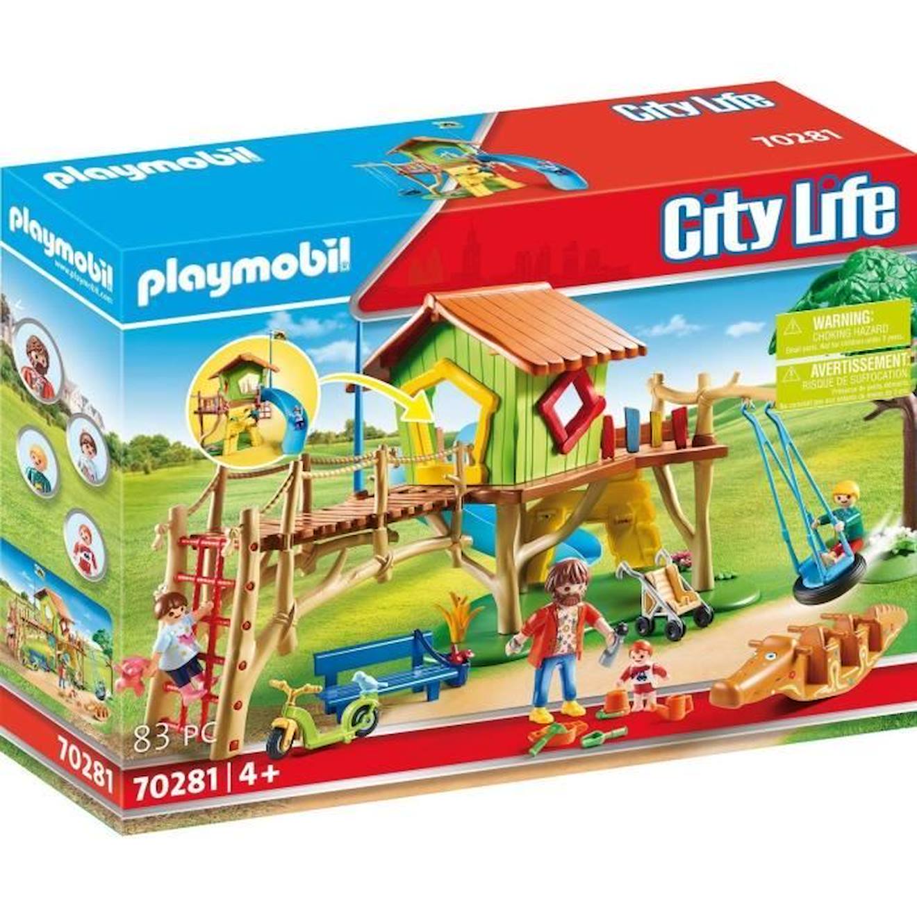 Playmobil - 70281 - Parc De Jeux Et Enfants - City Life - Multicolore - Plastique Marron