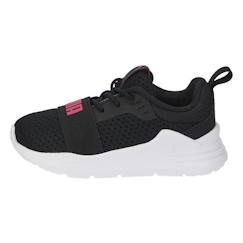 -Basket Enfant - Puma - Wired Run Ac - Noir/Blanc - Lacets élastiques - Confort exceptionnel