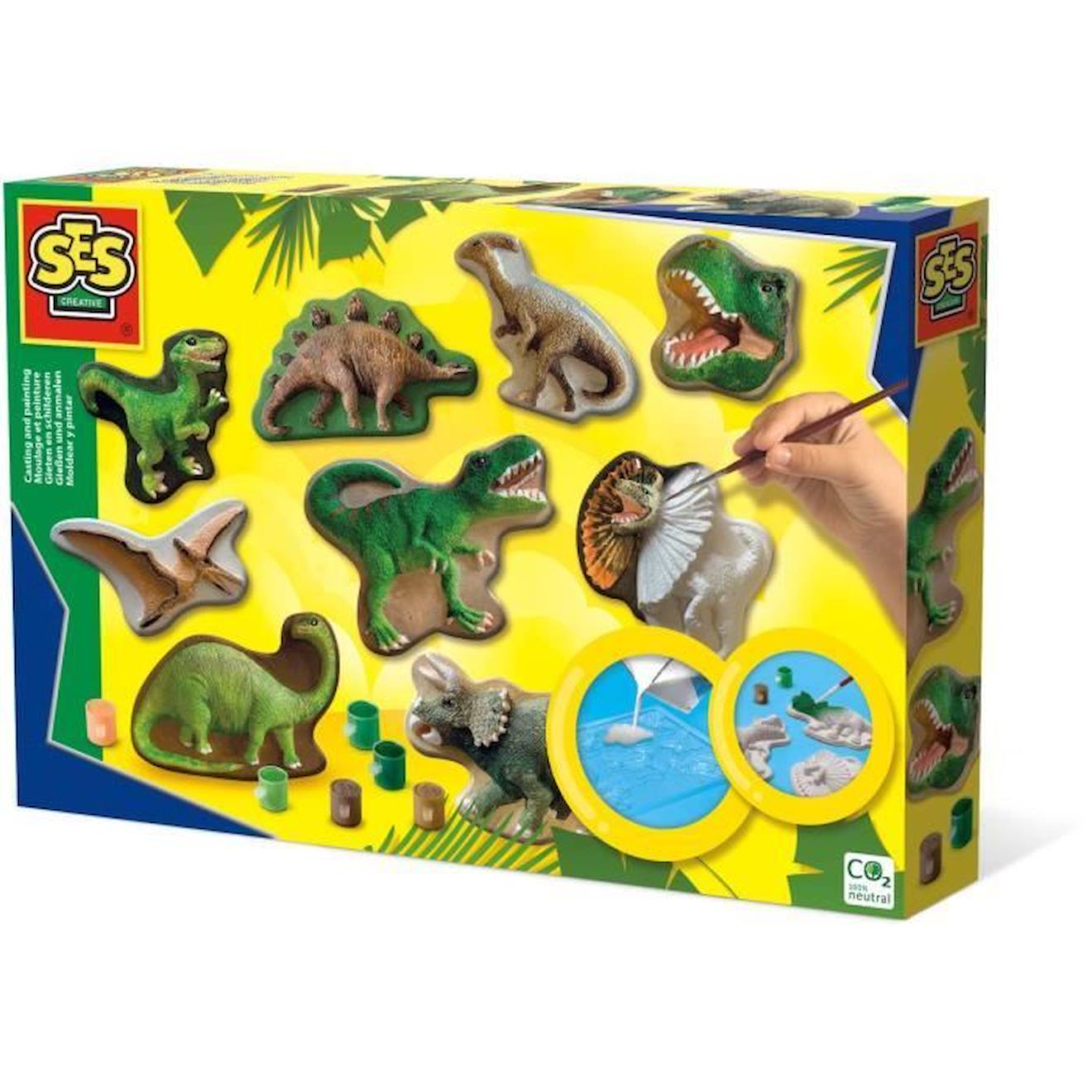 Kit créatif Le monde des dinosaures : 3 dinosaures de Mako Moulages