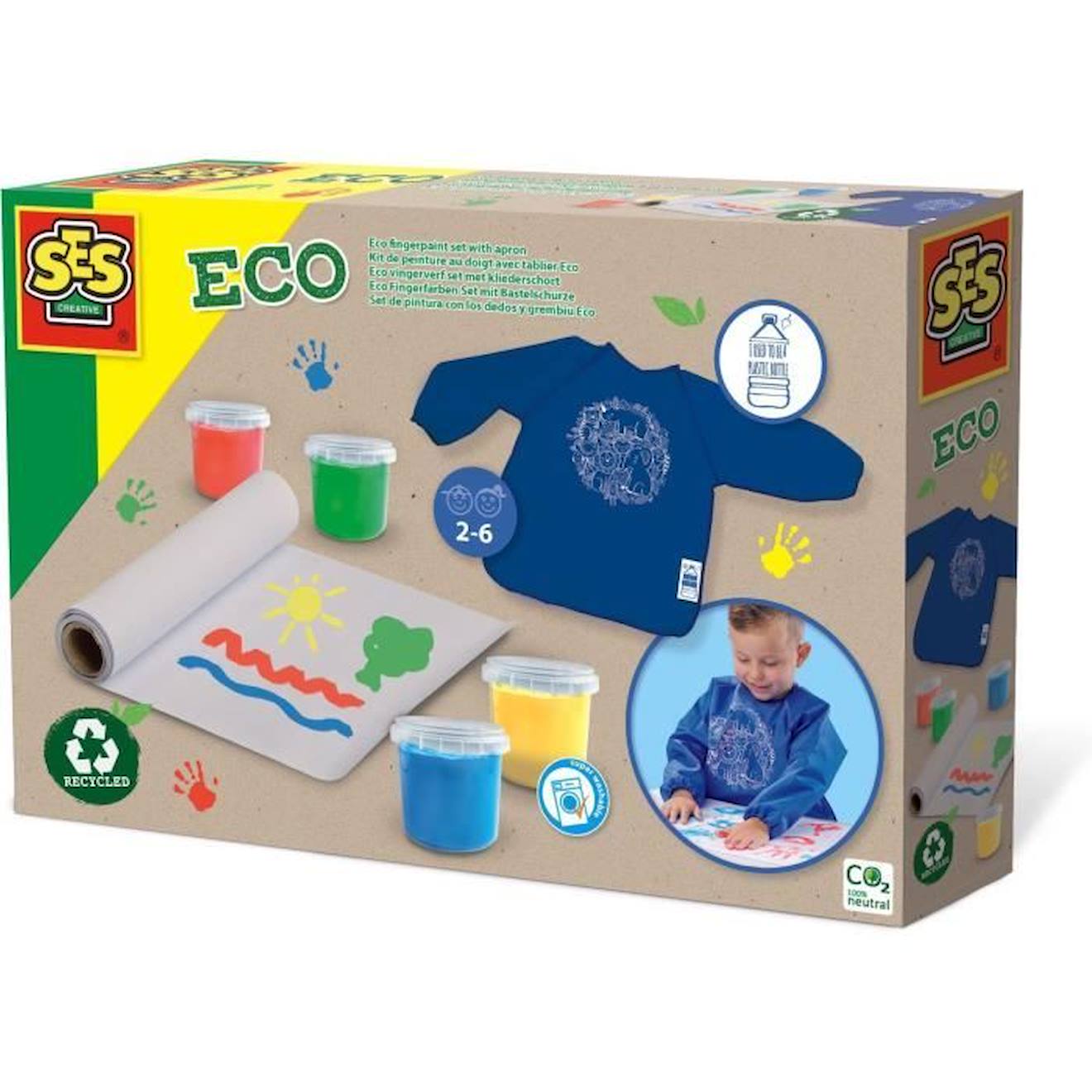 Kit De Peinture Au Doigt Ses Creative Eco - 100% Recyclé Pour Bébé Gris
