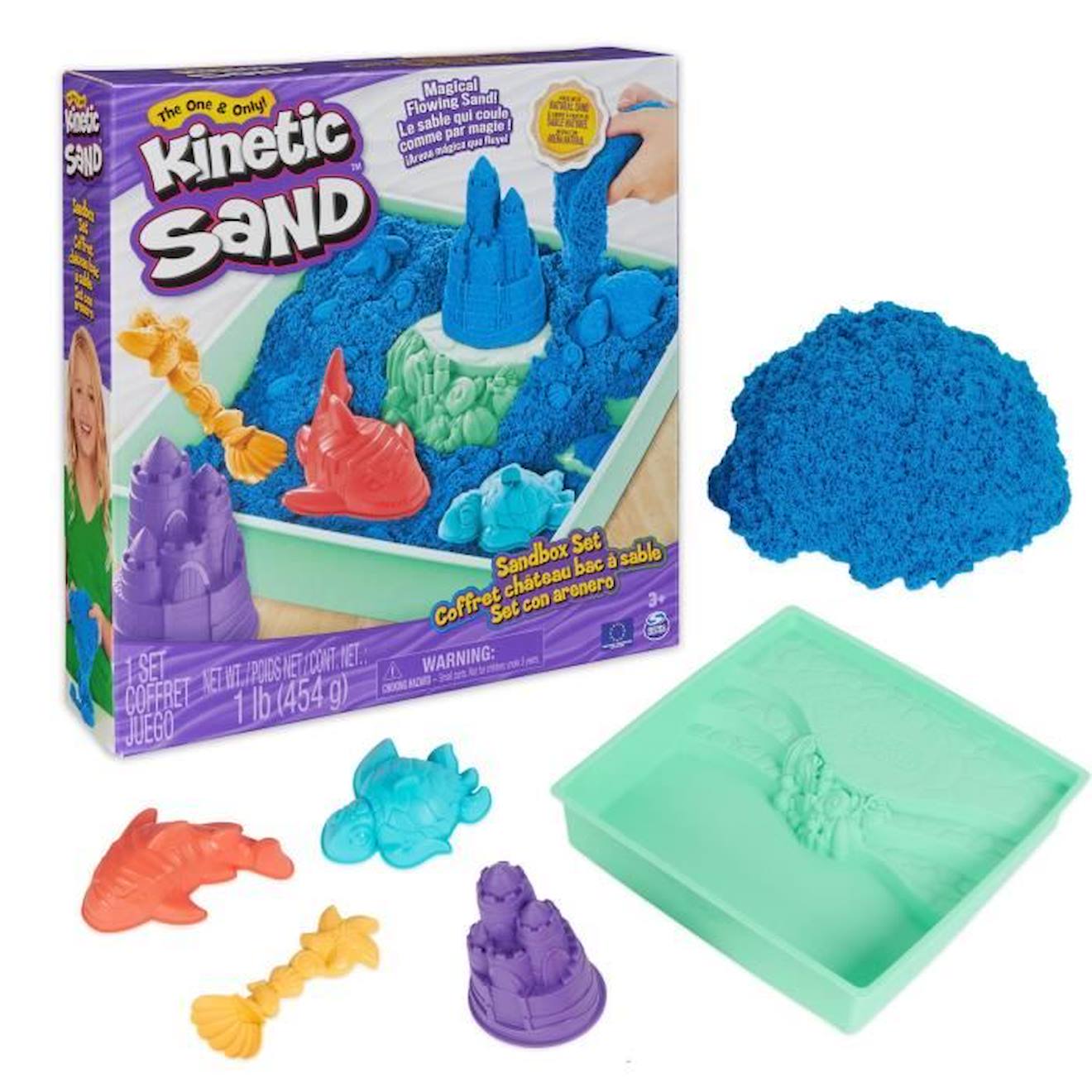 Kinetic Sand - Coffret sable naturel mélange arc-en-ciel - La