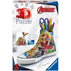 -Puzzle 3D Sneaker Avengers - Ravensburger - Pot à crayons 108 pièces - Dès 8 ans