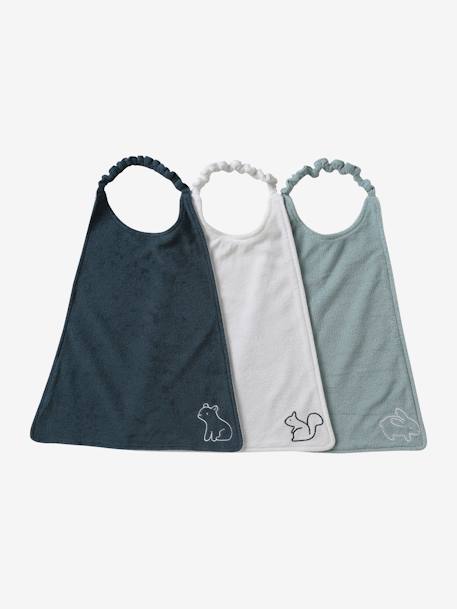 Lot De 7 Bavoirs Naissance En Coton Bio Vertbaudet - Motifs Assortis Vert D'eau