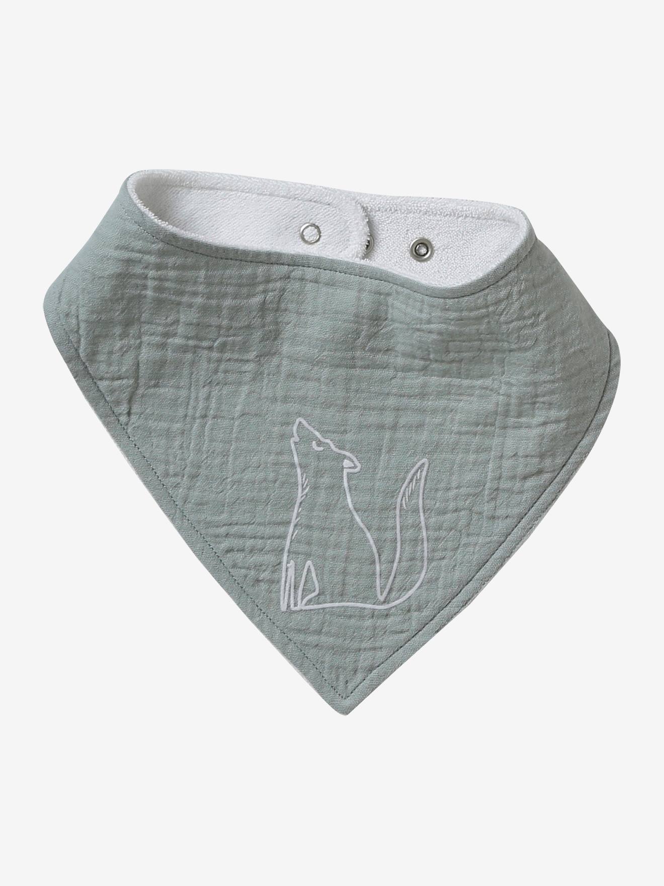 Lot 3 bavoirs bandanas en gaze de coton dans les bois (Vertbaudet) - Image 2