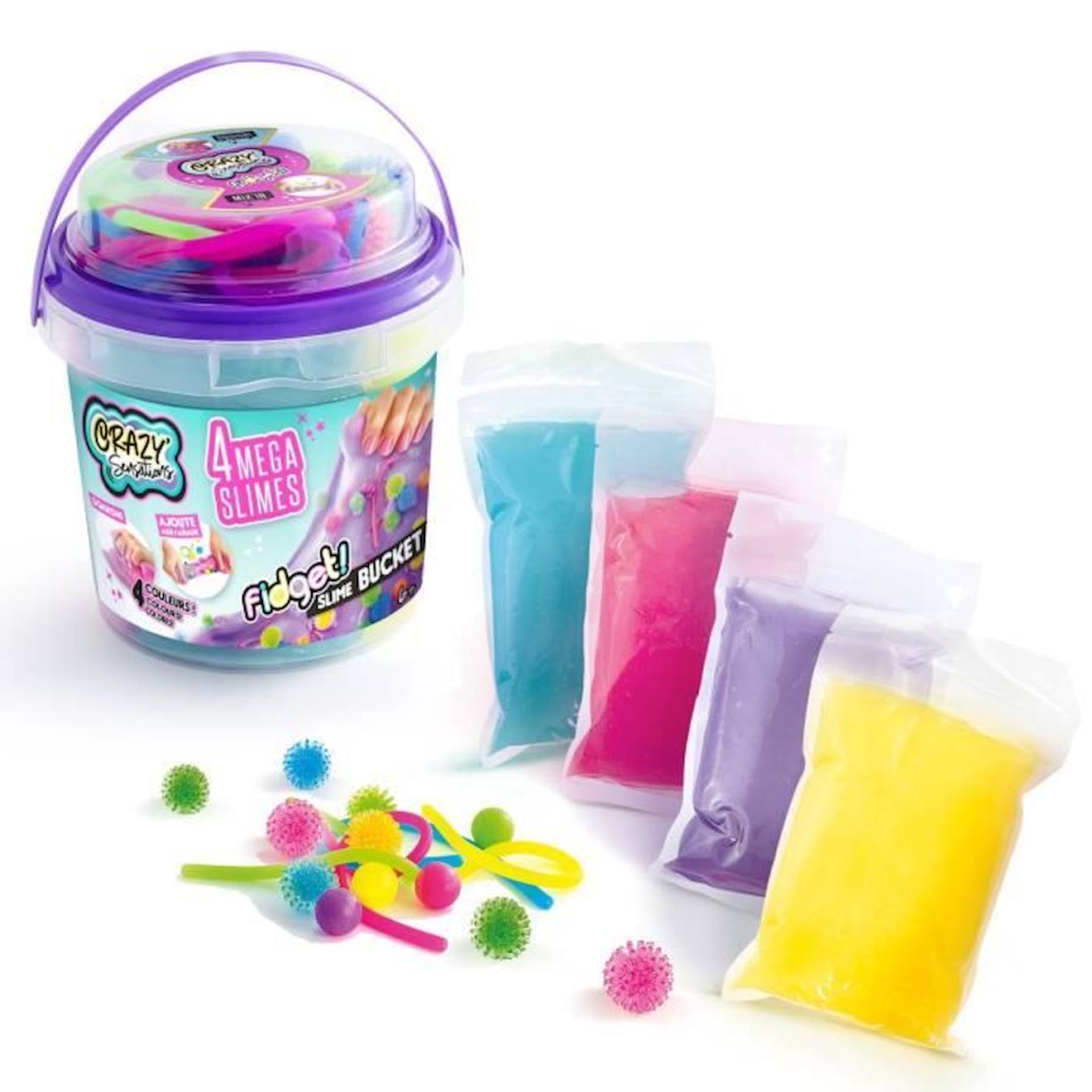 Baril De Slime Fidget - 4 Méga Slimes - Canal Toys - Loisirs Créatifs Pour Enfant - Dès 6 Ans Violet