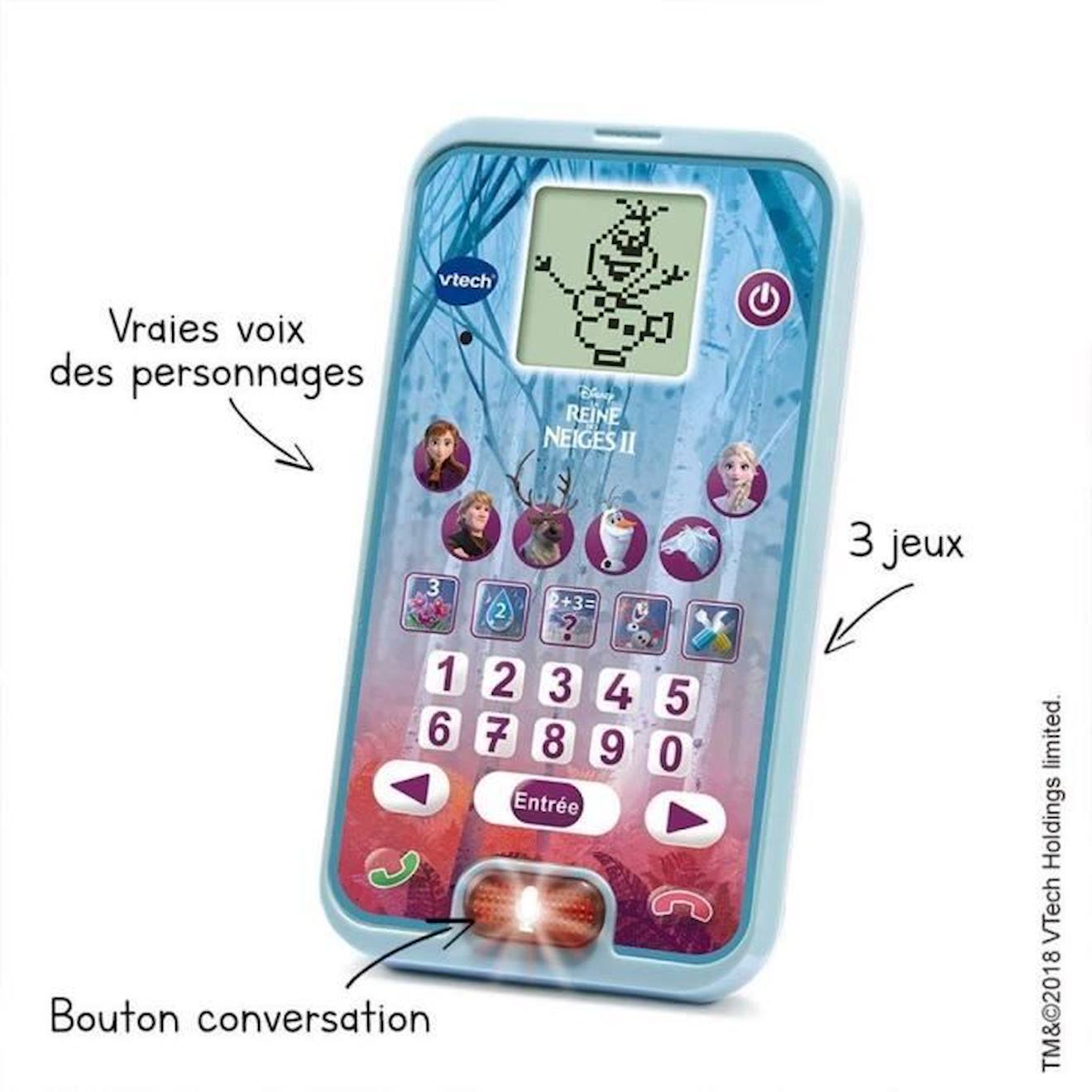 Smartphone éducatif VTECH - La Reine des Neiges 2 - 3-7 ans - Jeux  éducatifs inclus bleu - Vtech