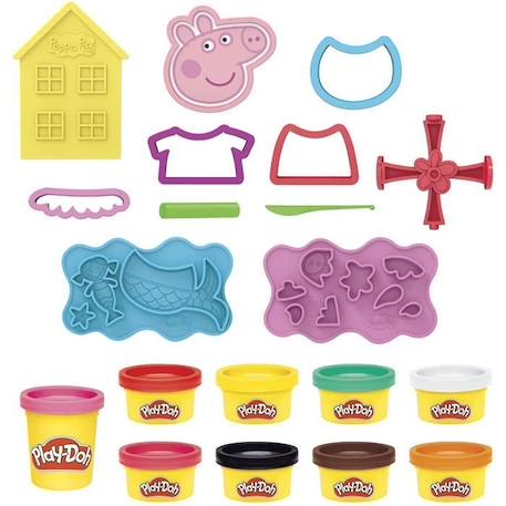 PLAY-DOH - Styles de Peppa Pig avec 9 Pots de pâte à modeler atoxique - 11 accessoires - jouet pour enfants - dès 3 ans - Les héros ROSE 2 - vertbaudet enfant 