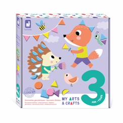 -Kit loisir créatif enfant - Janod - My Arts & Crafts Gommettes Géométriques - 4 tableaux - Dès 4 ans - Rose