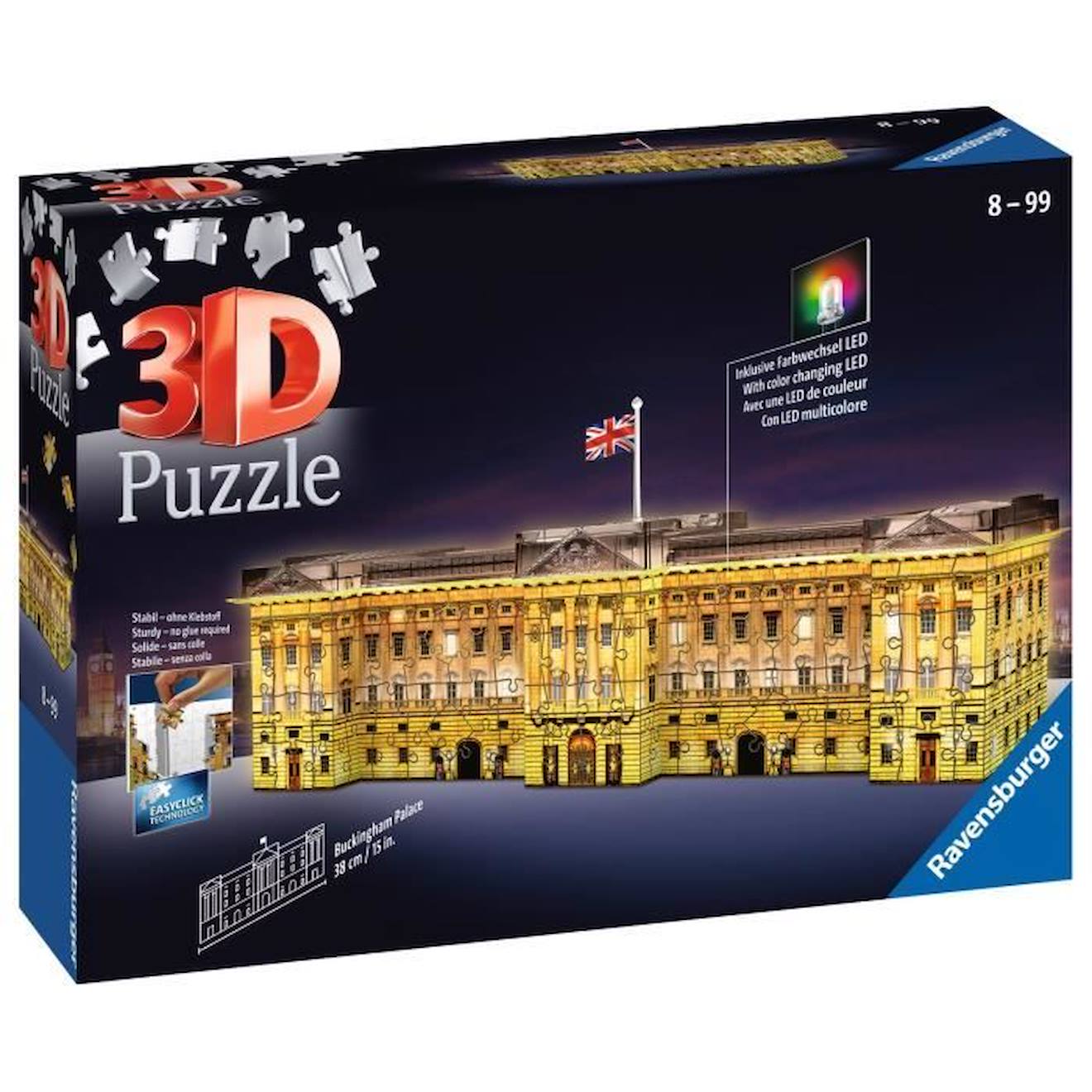 Puzzle 3D Buckingham Palace illuminé - Ravensburger - Monument 216