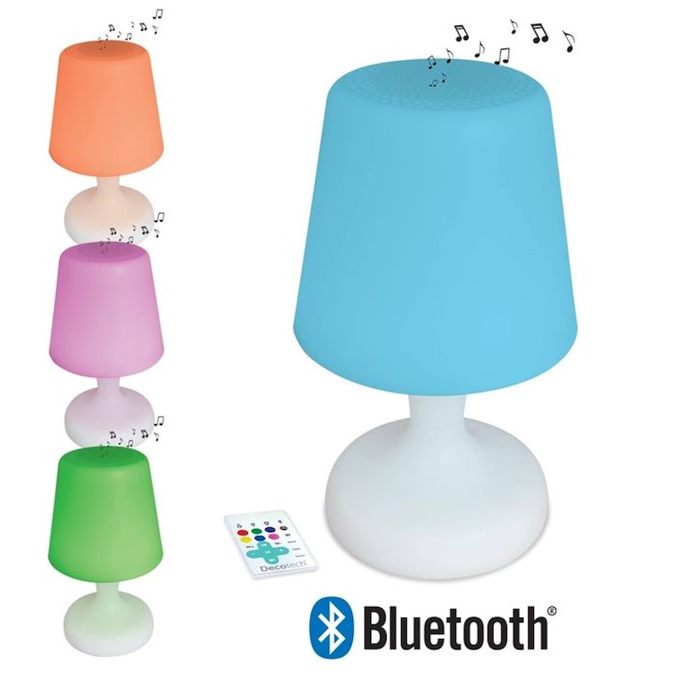 Enceinte Bluetooth® Waterproof En Forme De Lampe De Table Technologie Led Et Télécommande Orange