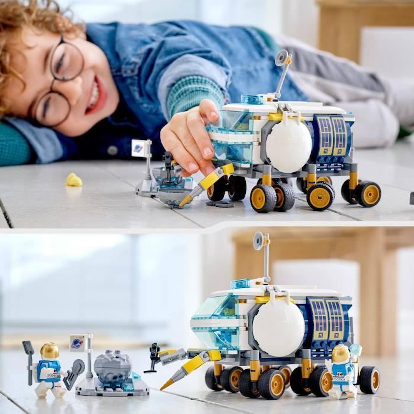 LEGO 60348 City Le Véhicule D'Exploration Lunaire, Jouet sur l'espace  Inspiré de la NASA pour Les Enfants de 6 Ans et Plus, avec 3 Minifigurines  d'Astronautes, Idée Cadeau Garçons et Filles 