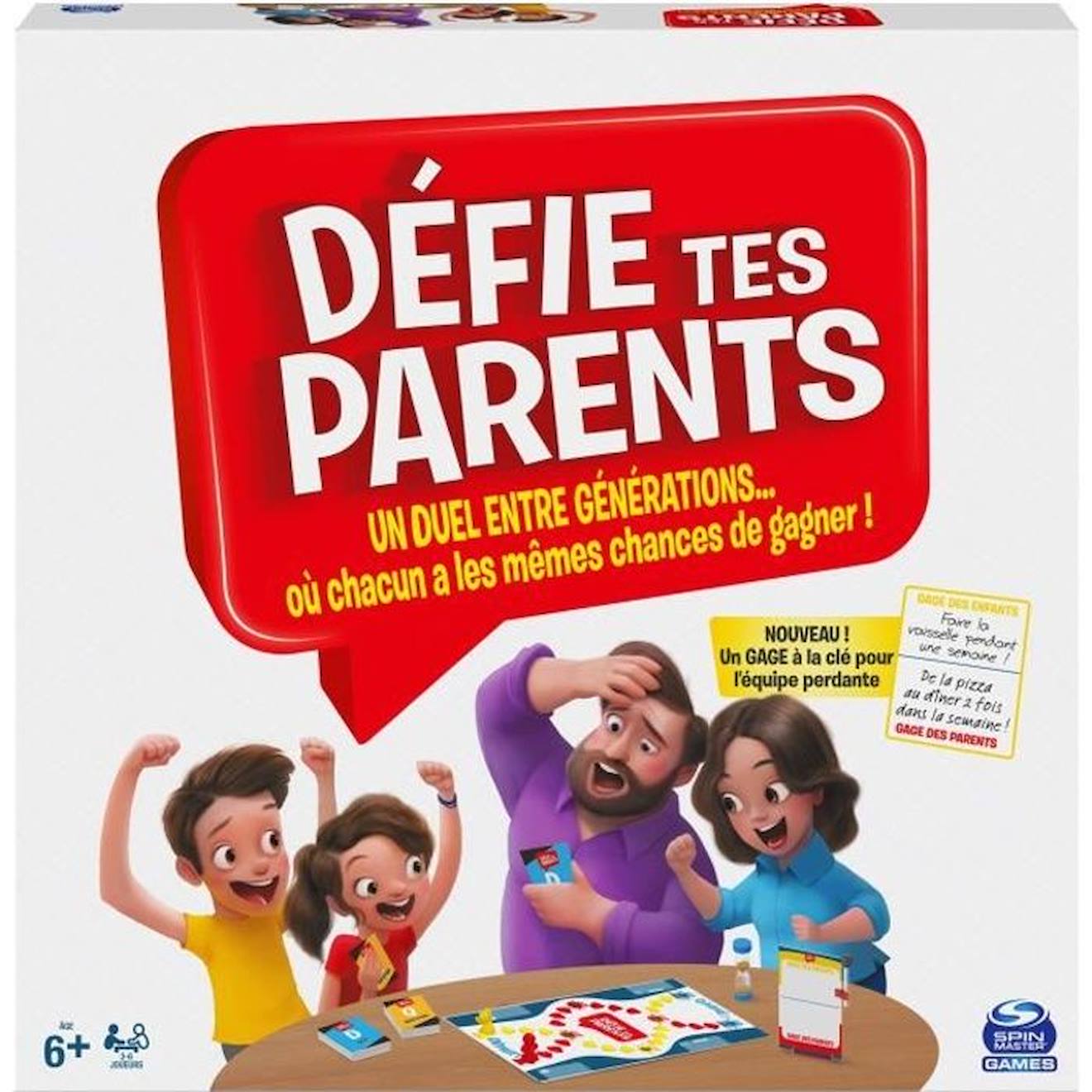 Jeu De Société - Spin Master - Défie Tes Parents - Questions & Défis Amusants - 6062195 Rouge