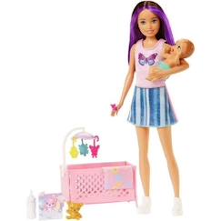 Jouet-Poupons et poupées-Coffret Skipper Bebe Au Lit - Barbie - Playset Poupée - 3 Ans Et +
