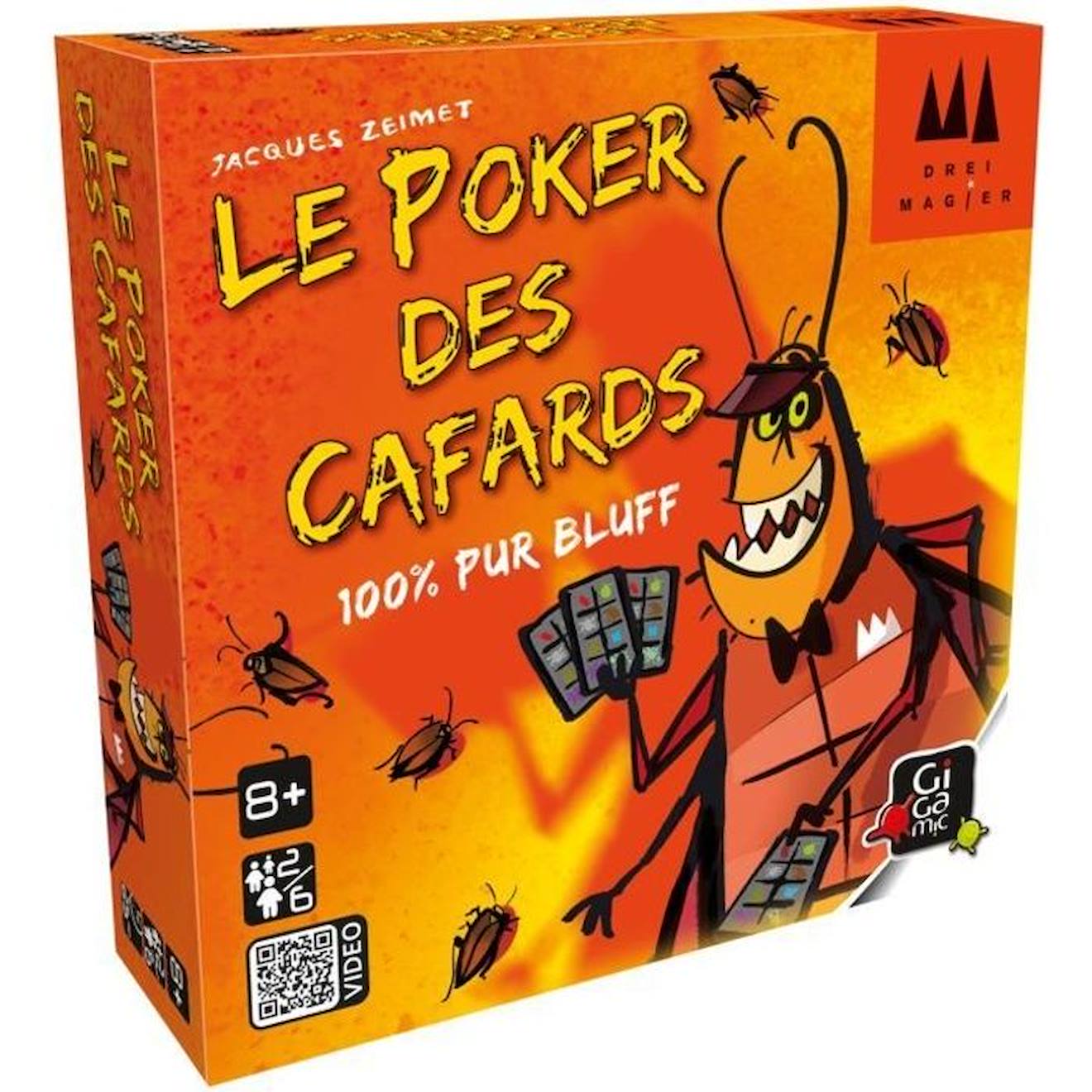 Gigamic - Poker Des Cafards - Jeu De Société Orange
