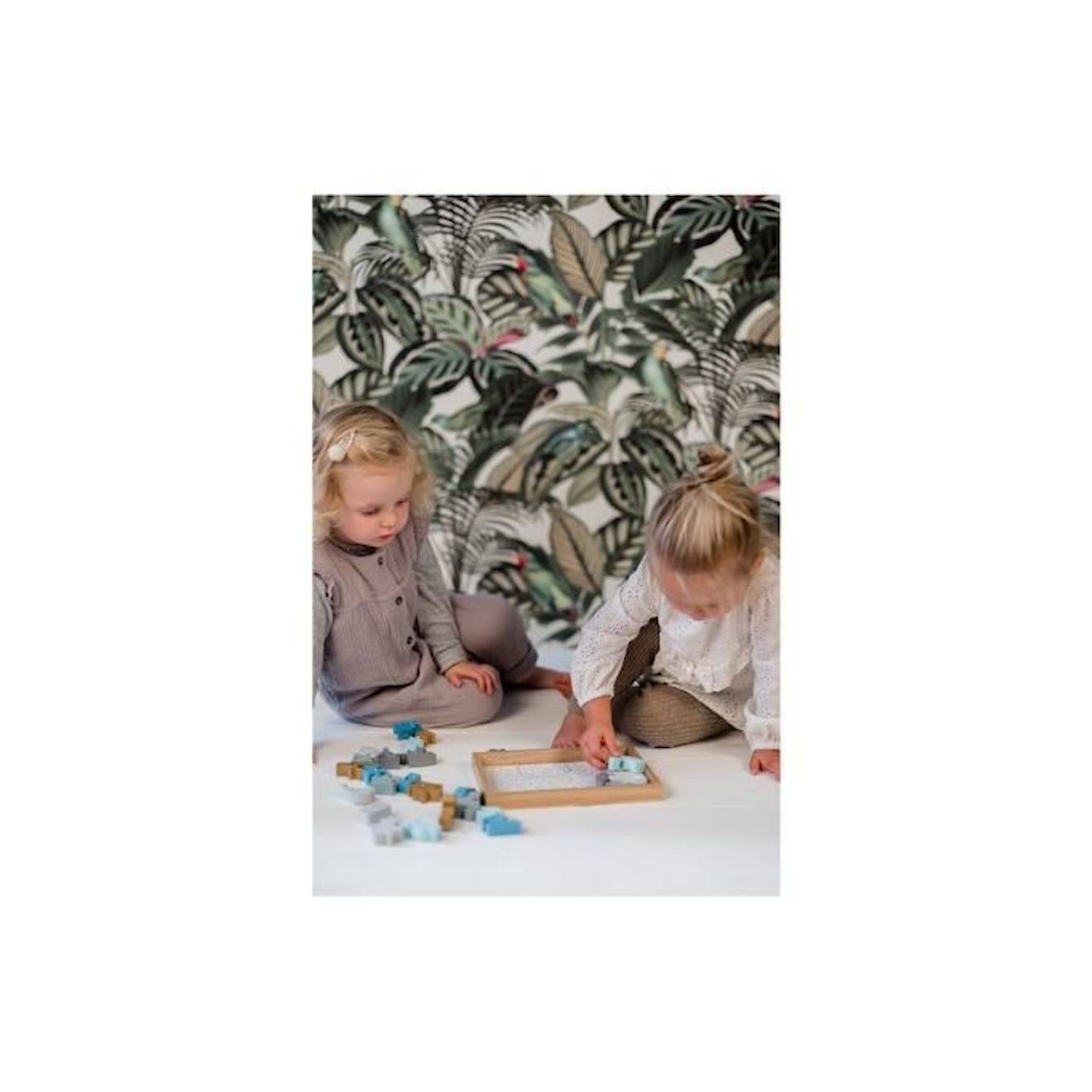 Puzzle animaux en bois - KINDSGUT - Lapin - Jouet éducatif pour bébé -  Motricité fine et notions de grandeur rose - Kindsgut