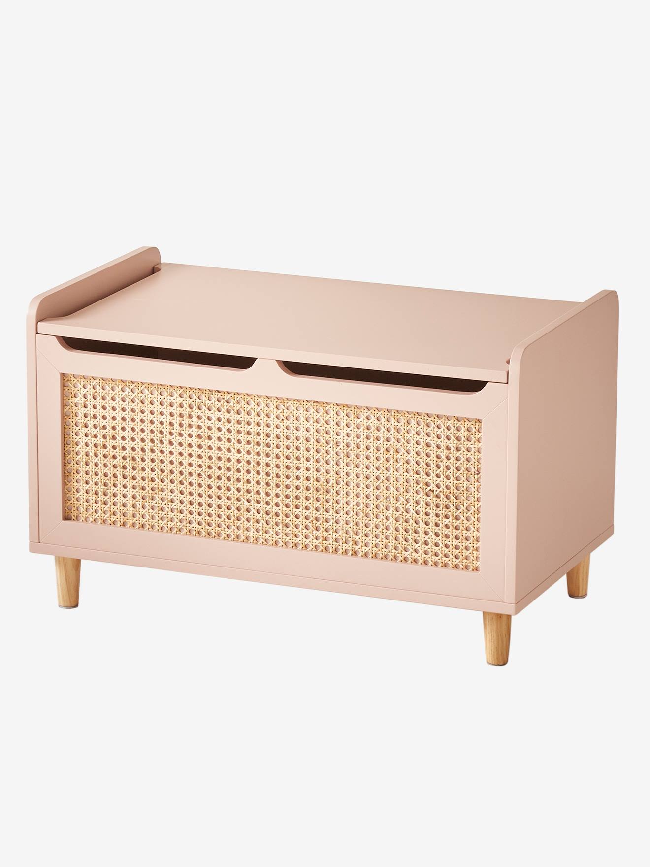 Coffre à jouets cannage POÉSIE rose (Vertbaudet) - Image 2