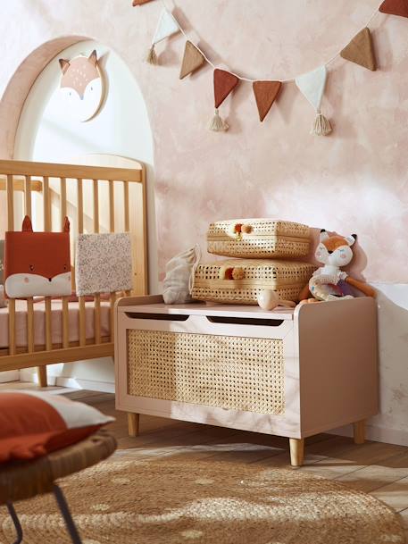 Vertbaudet - Coffre à jouets cannage POÉSIE rose