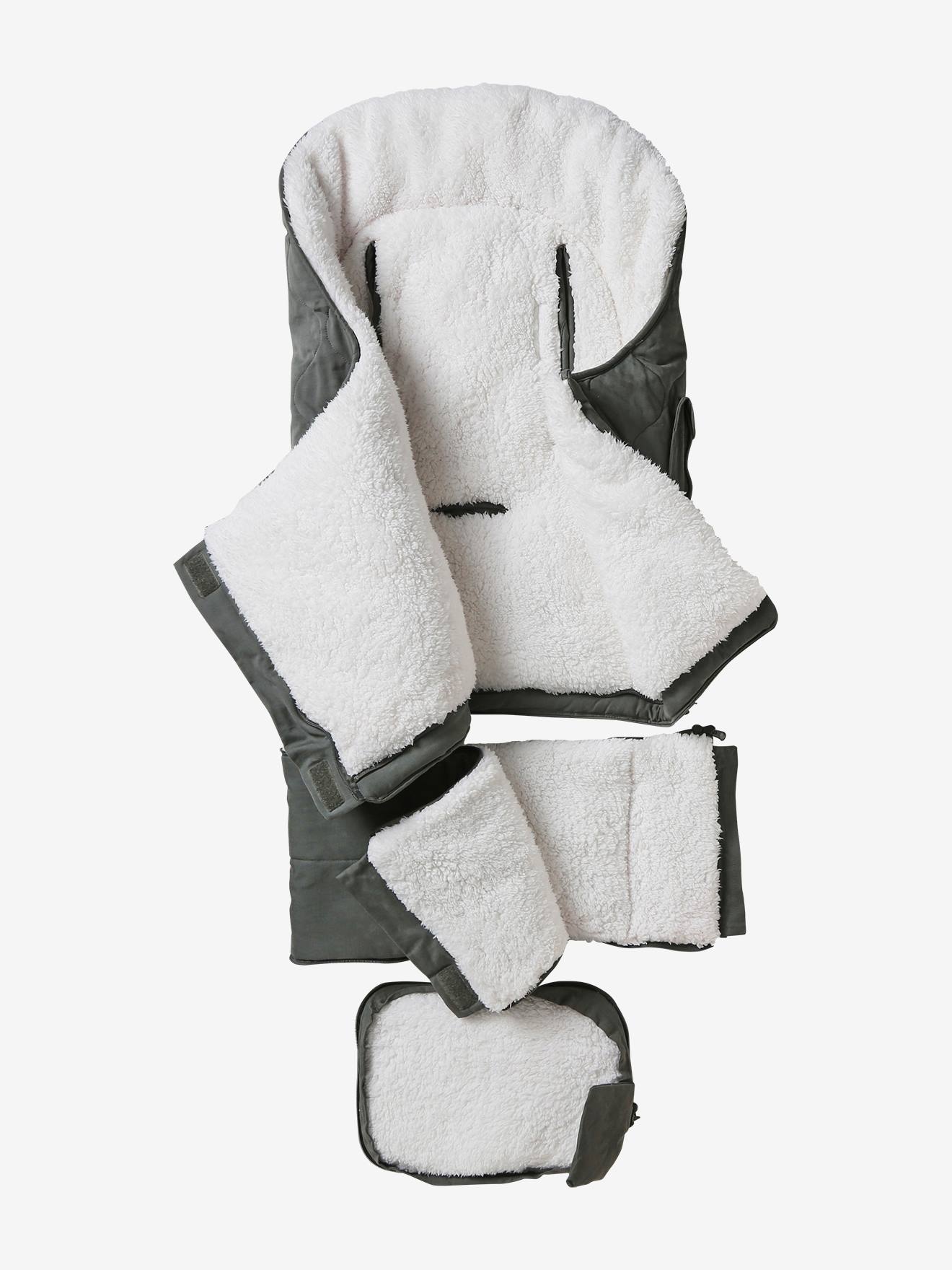 Chancelière poussette évolutive doublée sherpa gris ardoise (Vertbaudet) - Image 2