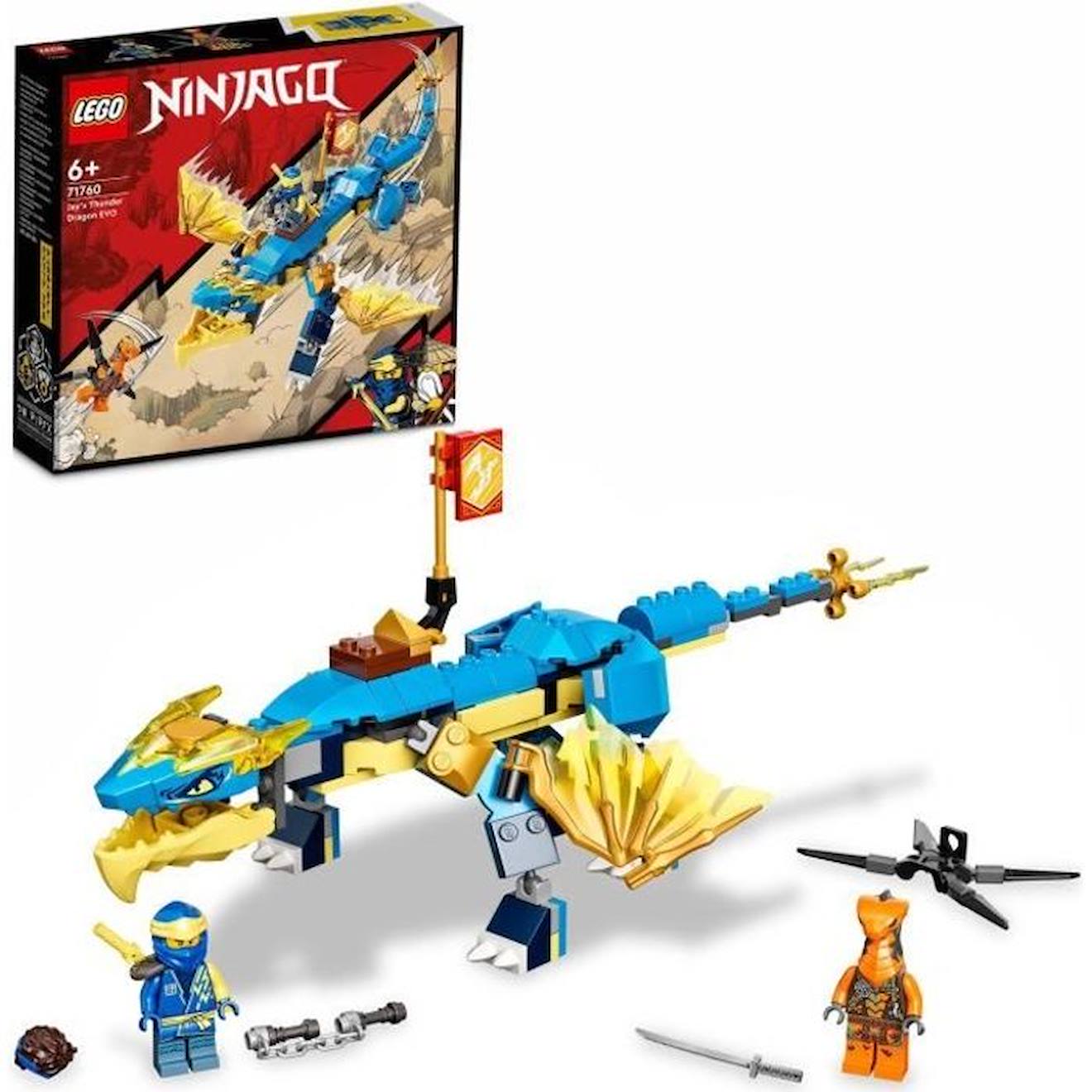 Lego® 71760 Ninjago L’évolution Dragon Du Tonnerre De Jay, Set Avec Figurine De Serpent Avec Bannièr