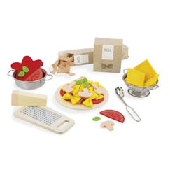 Jouet-Jeux d'imitation-Cuisines et dinette-Set de pâtes JANOD - Jouet d'imitation en bois et carton - 58 accessoires