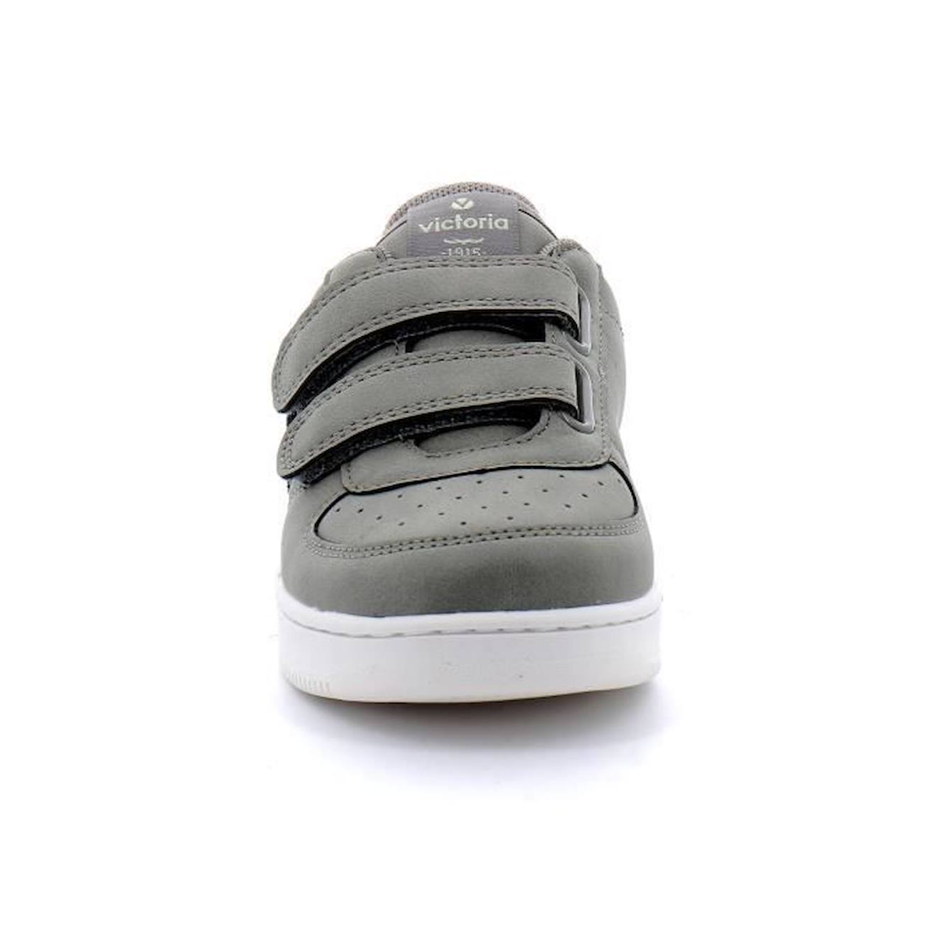 Baskets Enfant - Victoria - Gris - Cuir - Scratch - Confort Exceptionnel Gris (Victoria) - Image 1