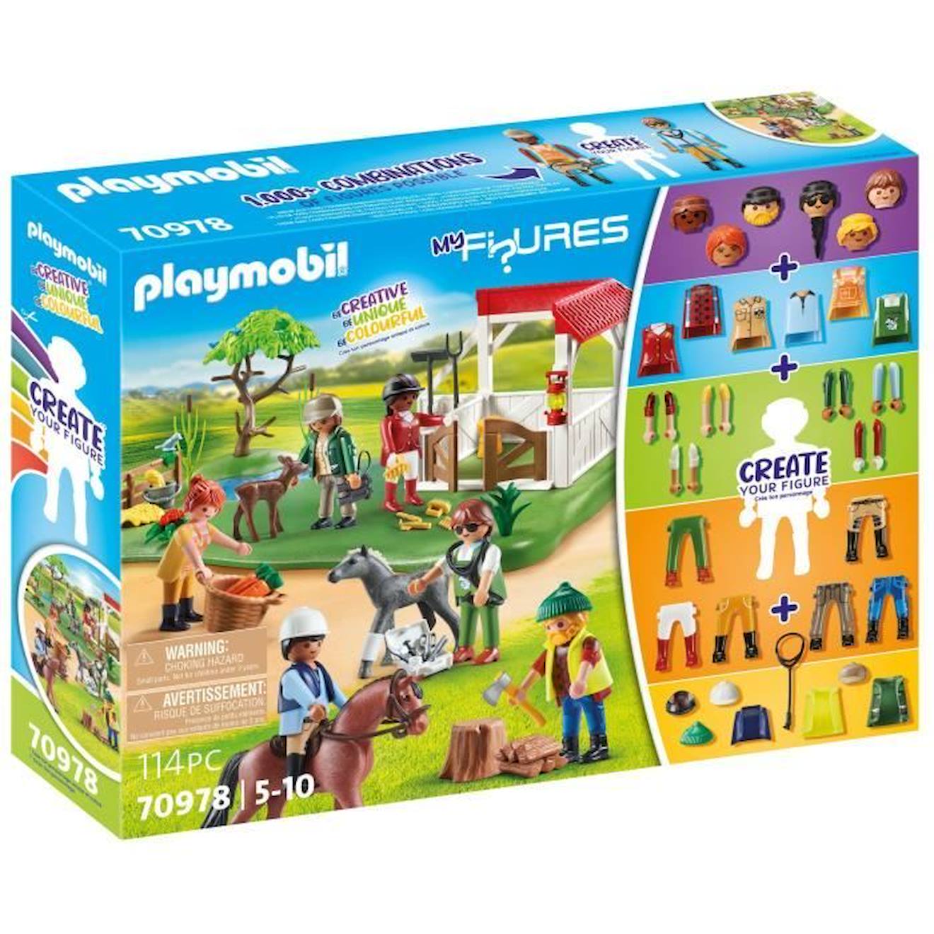 Playmobil - 70978 - My Figures: Ranch Équestre - Figures - Combinez Vos Personnages Animaux & Nature