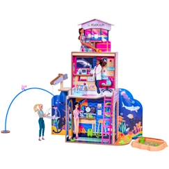 -KidKraft - Maison de poupées 2-in-1 Beach & Rescue Center en bois avec 50 accessoires inclus