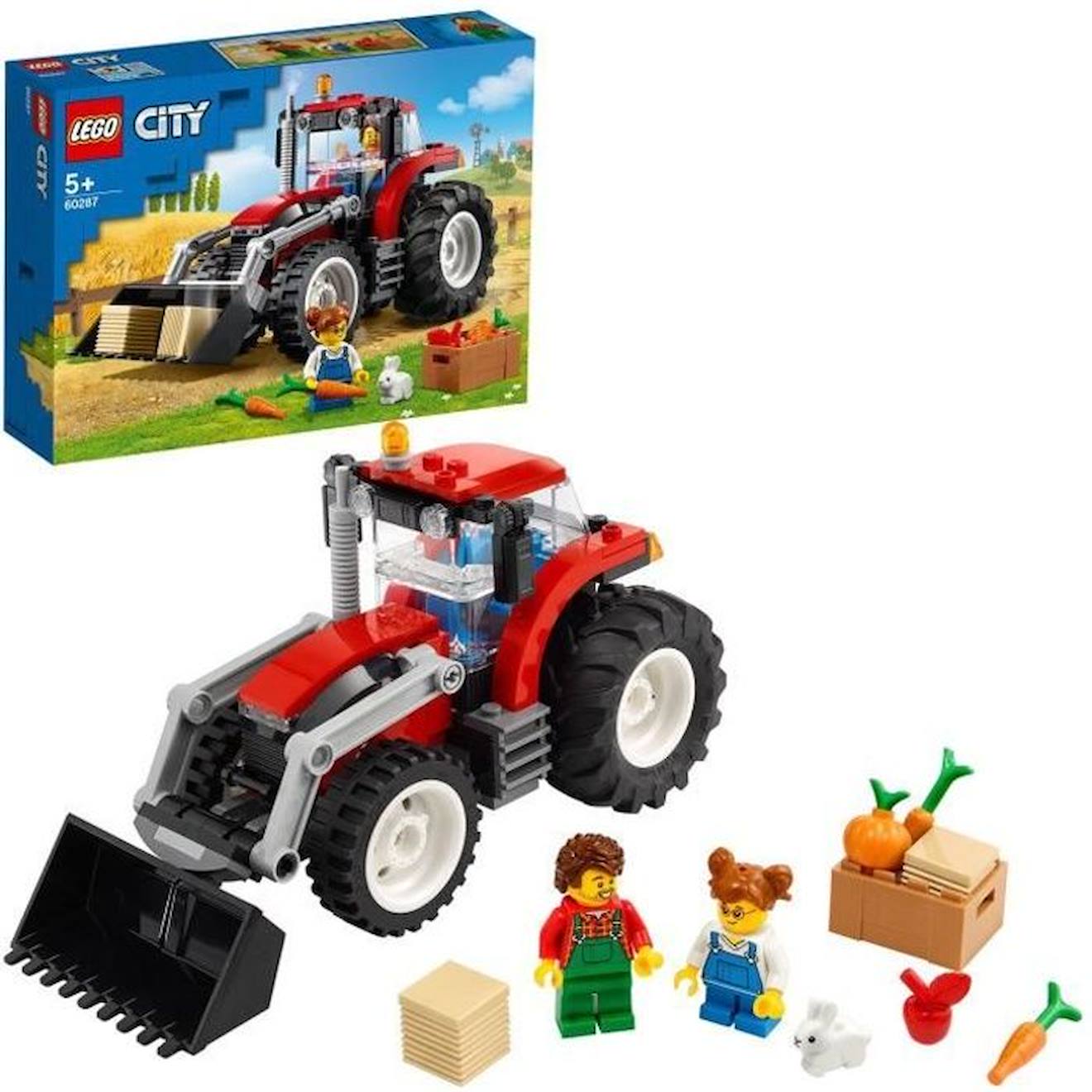 Lego® City 60287 Le Tracteur, Jouet De Construction, Animaux De La Ferme, Figurine De Lapin Rouge