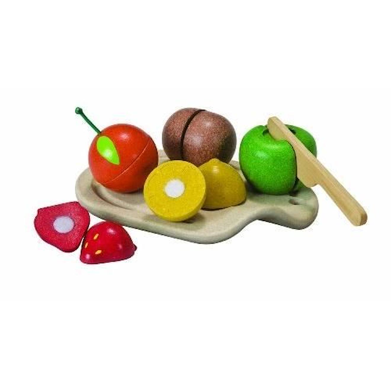 Assortiment De Fruits En Bois - Plan Toys - 18,5 X 7,5 X 19 Cm - Mixte - A Partir De 18 Mois Jaune