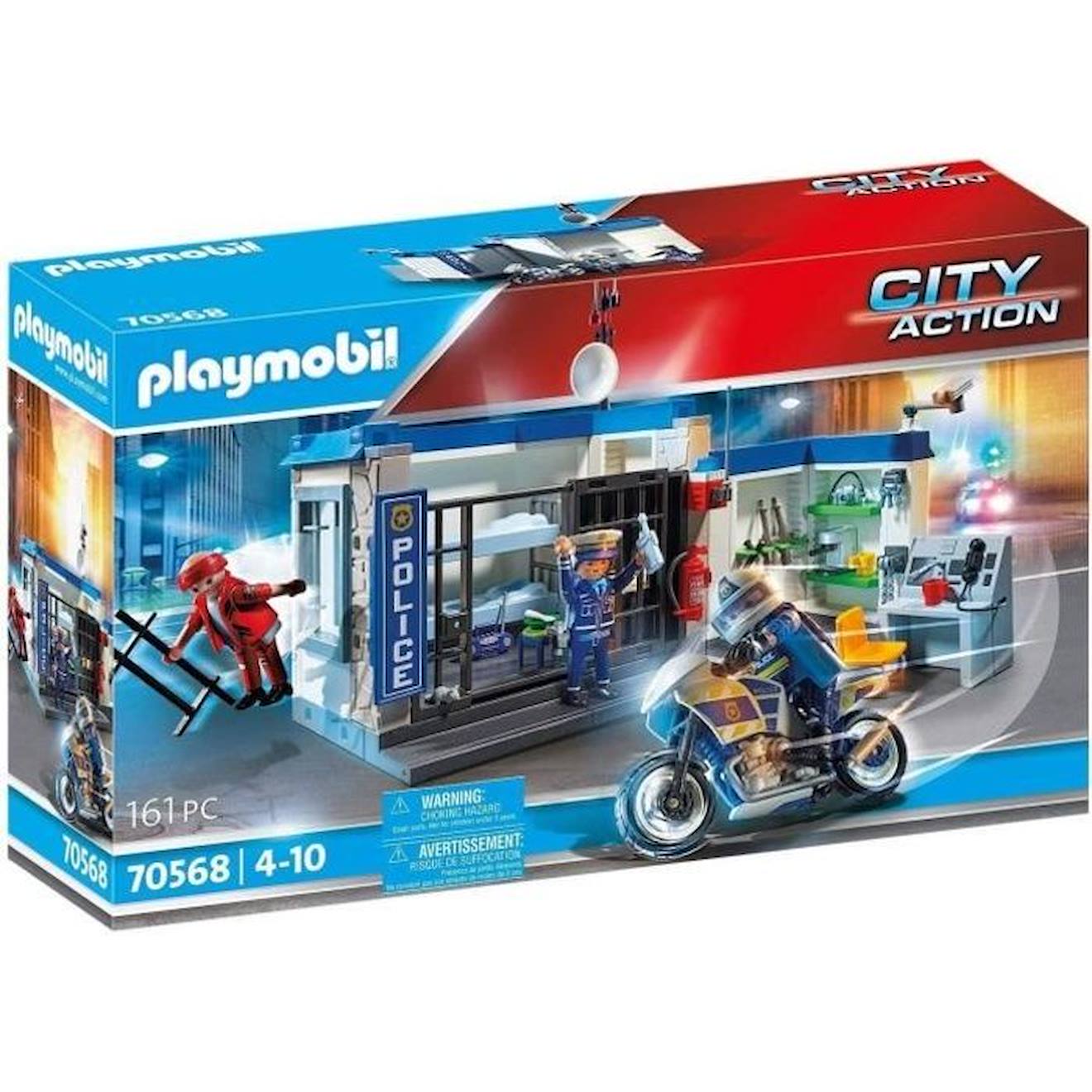 Playmobil - 70568 - City Action - Police Poste De Police Et Cambrioleur Bleu
