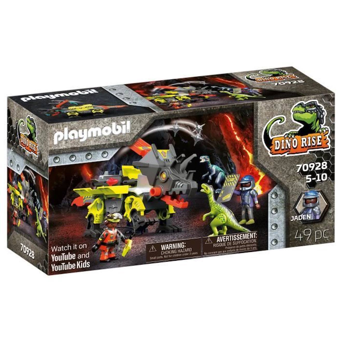 Playmobil - 70928 - Dino Rise - Robot-dino De Combat - Avec 2 Personnages Et Accessoires Jaune