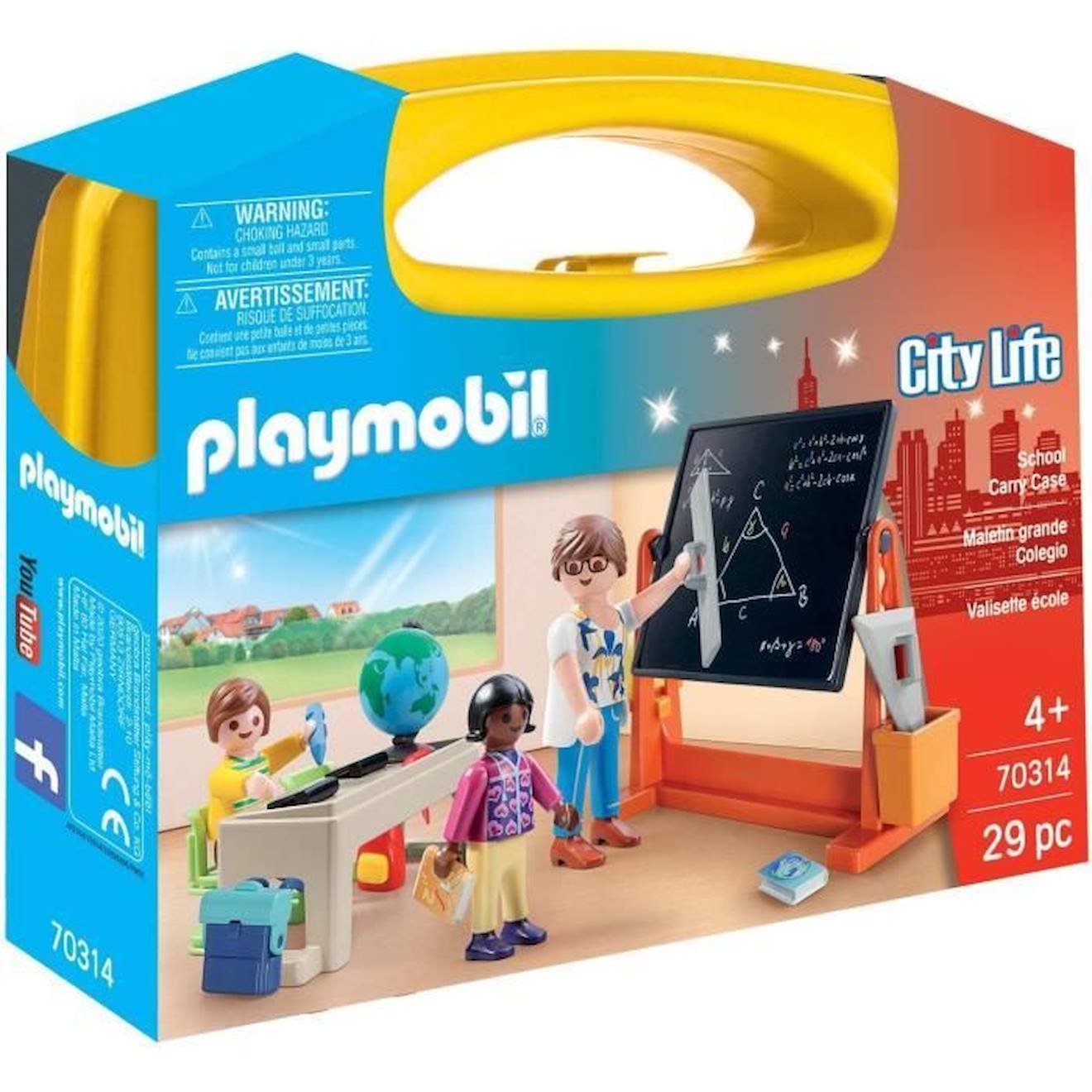 Playmobil - 70314 - Valisette École - Enfant - Mixte - Bleu - 4 Ans - Playmobil City Life - Plastiqu