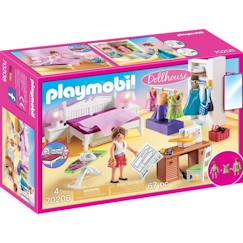 Jouet-Jeux d'imagination-Figurines, mini mondes, héros et animaux-PLAYMOBIL - 70208 - Dollhouse La Maison Traditionnelle - Chambre avec espace couture