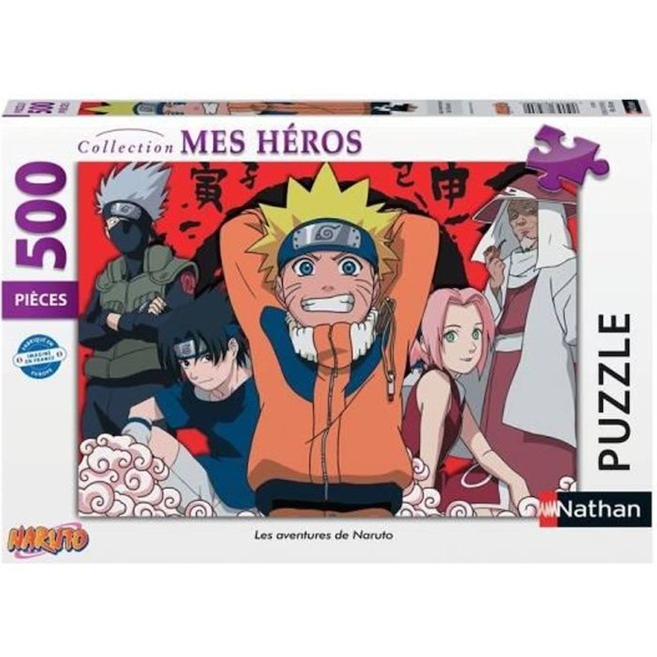 Puzzle 500 Pièces - Nathan - Les Aventures De Naruto - Dessins Animés Et Bd Bleu
