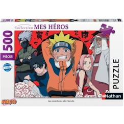 Jouet-Jeux éducatifs-Puzzles-Puzzle 500 pièces - Nathan - Les aventures de Naruto - Dessins animés et BD