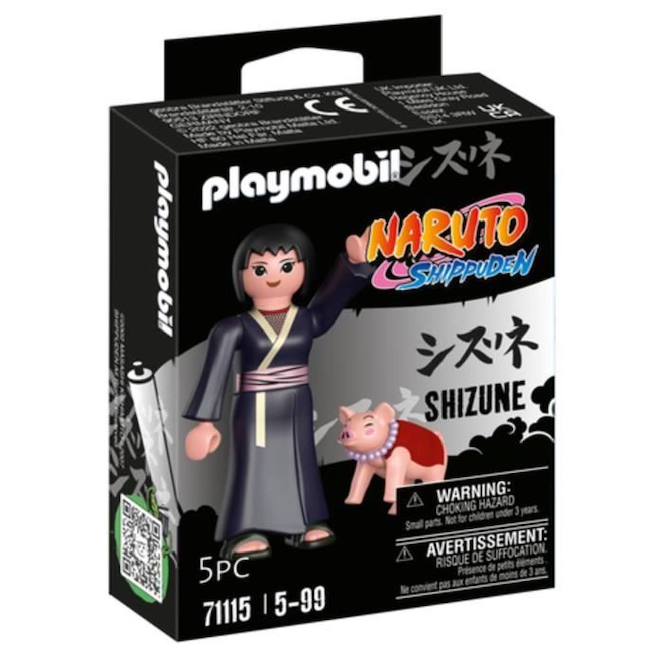 Playmobil - 71115 - Shizune - Naruto Shippuden - Figurine Kunoichi Avec Tonton Le Cochon Noir